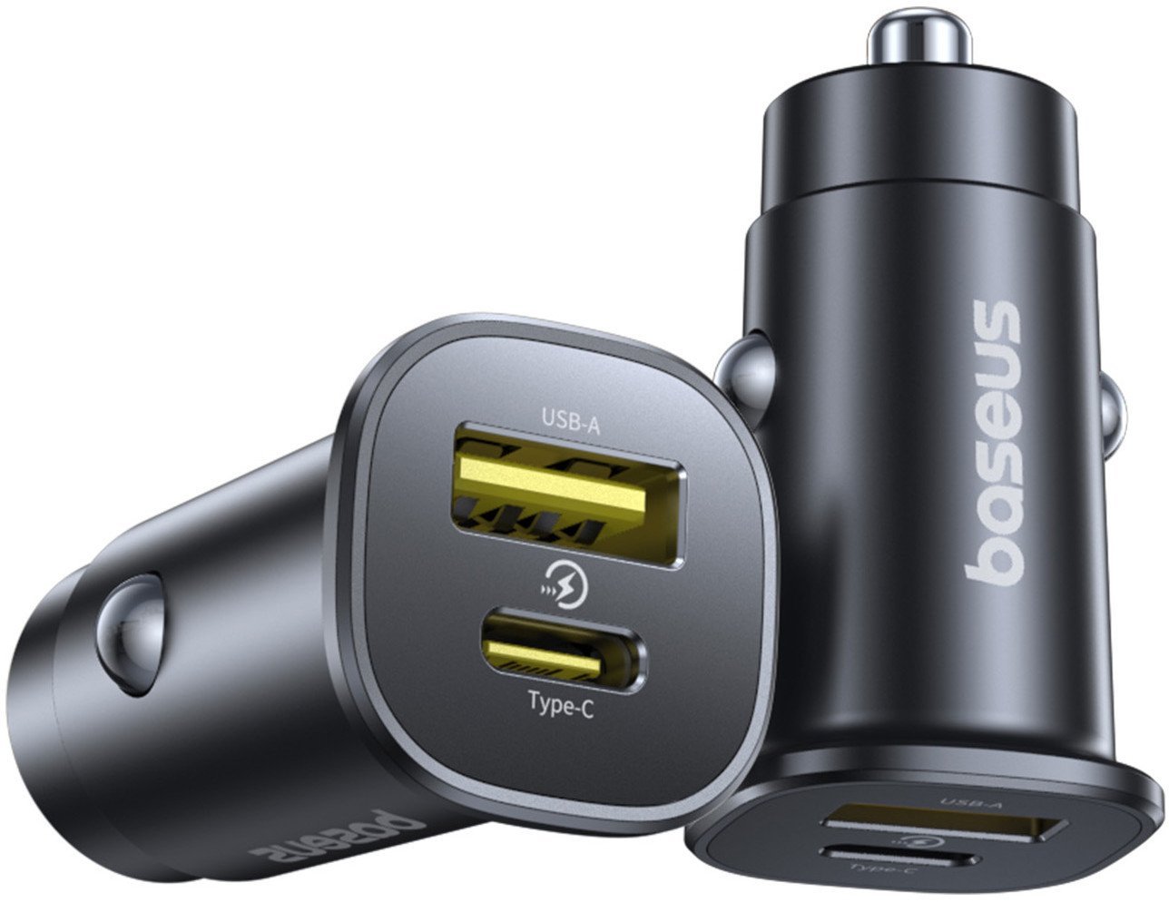 Ładowarka samochodowa Baseus GoTrip USB-C / USB-A 30W - czarna