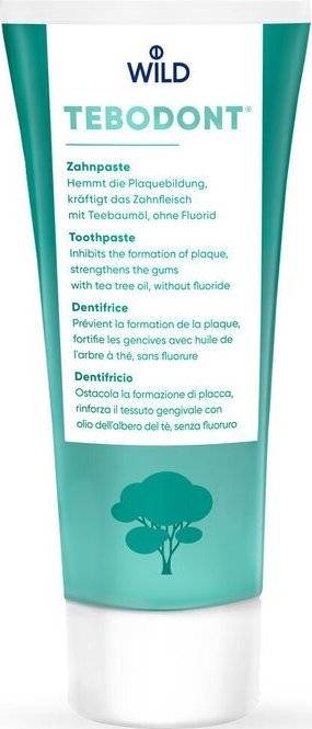 Pasta do zębów z olejkiem z drzewa herbacianego bez fluoru Dr, Wild Tebodont, 75ml