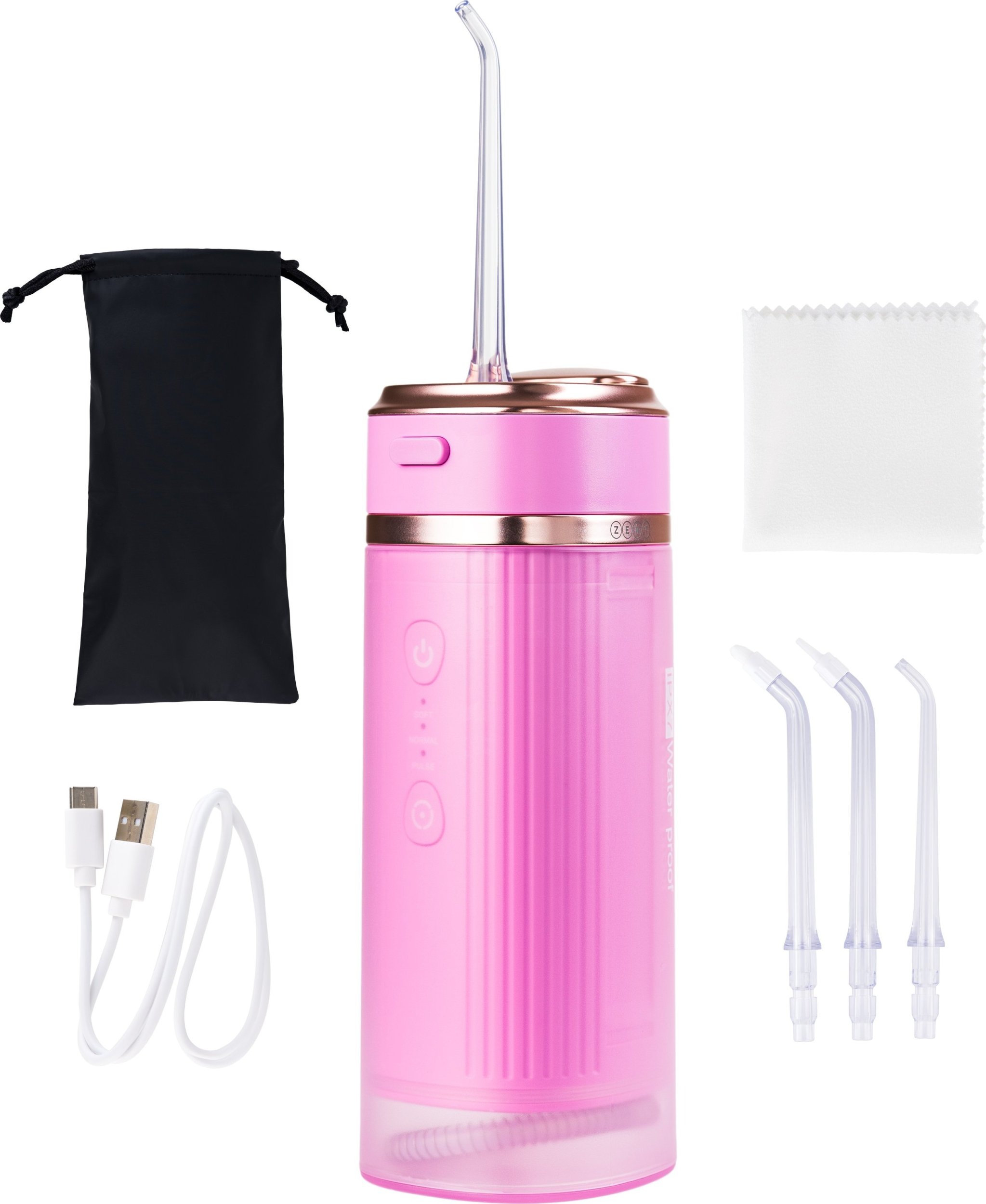 Irygator do zębów jamy ustnej ZENT Stream+ bezprzewodowy PRO 360 Różowy