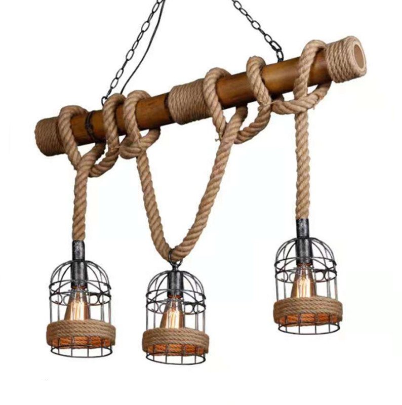 Lampa oprawa sznur jutowy konopny 3RL15