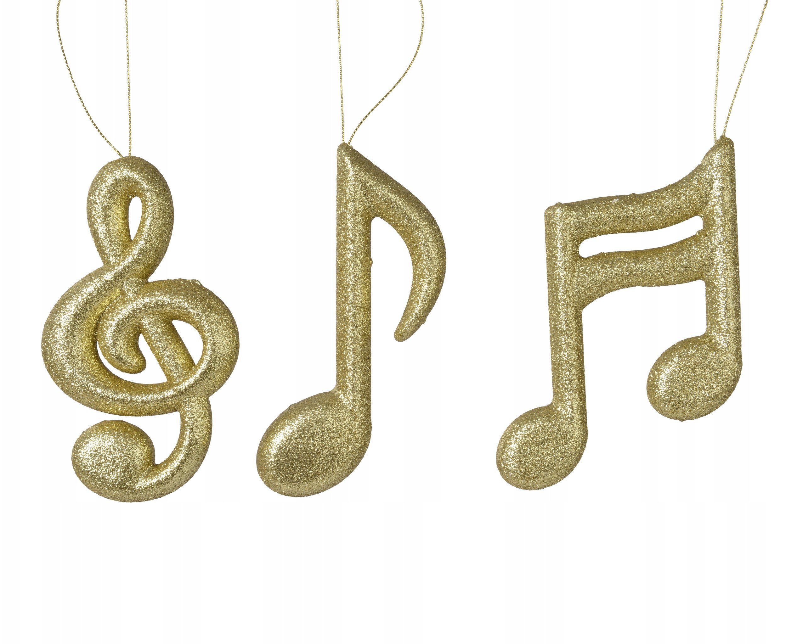 Piankowa Bombka Choinkowa Złota Brokatowa Nutka 15cm 1szt