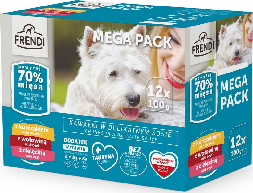 Triton Frendi saszetki dla psa (kurczak/wołowina/cielęcina) 12x100g