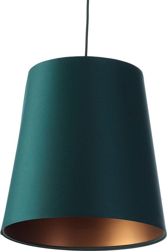 Lampa wisząca Lumes Zielono-miedziana lampa wisząca ze stożkowym abażurem - S403-Arva