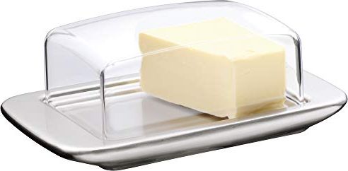 Maselniczka WMF Naczynie do masła brunch WMF, z plastikowym kapturem, stal nierdzewna Cromargan, matowa, można myć w zmywarce, 11,5 x 16,8 cm