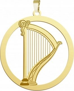 Radziszewska Jewellery Złota Zawieszka z Harfą 925 Harfa Prezent GRAWER DEDYKACJA GRATIS