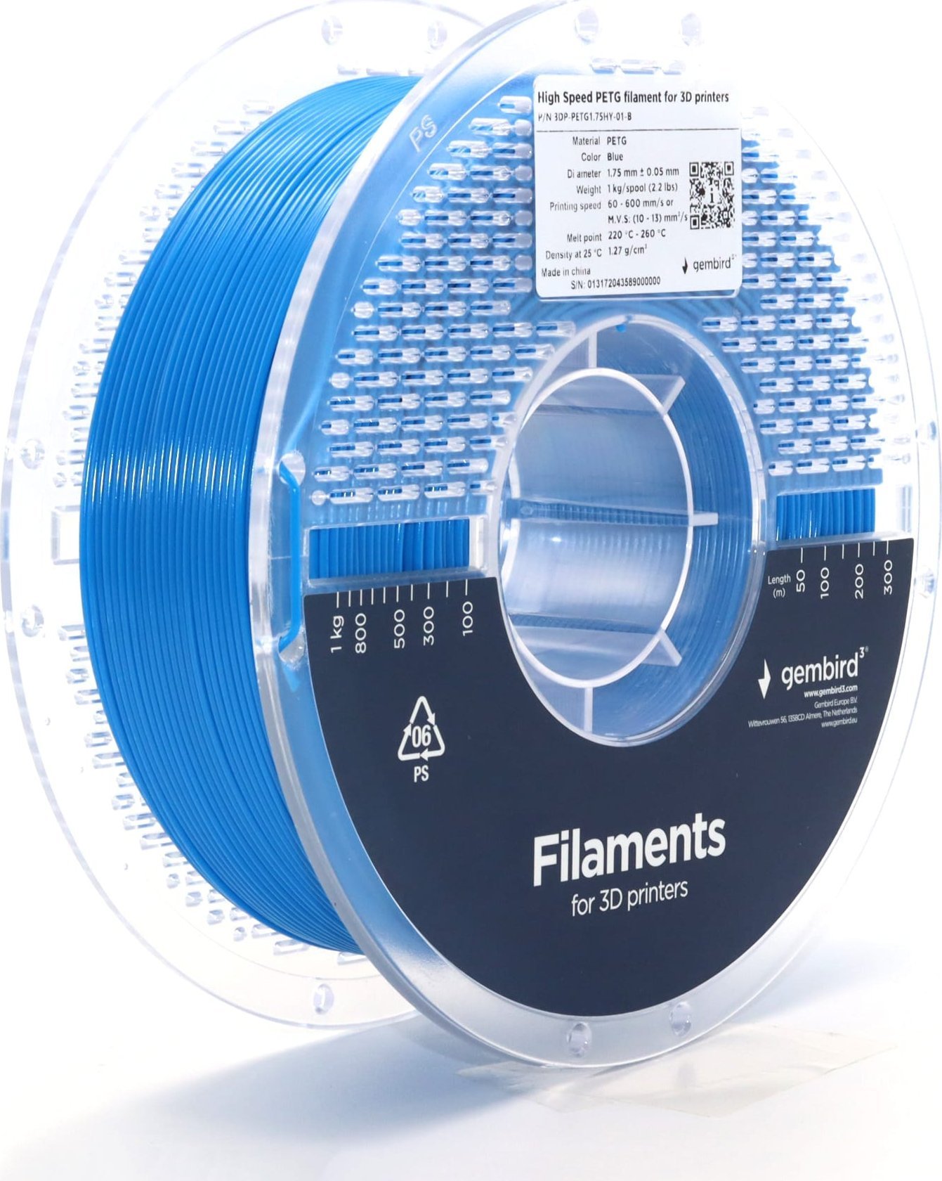 Gembird GEMBIRD Filament PETG High Speed niebieski 1 75 mm 1 kg