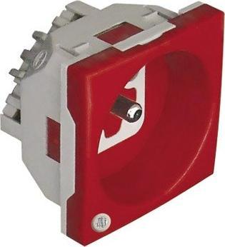 Efapel EFAPEL QUADRO45 GNIAZDO Z UZIEMIENIEM KLUCZEM I LAMPKĄ KONTROLNĄ CZERWONY 45117 SVM