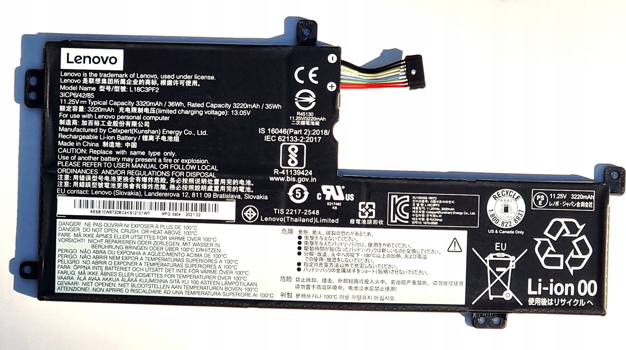 Bateria Lenovo Battery 11.25V 36Wh 3 Cell