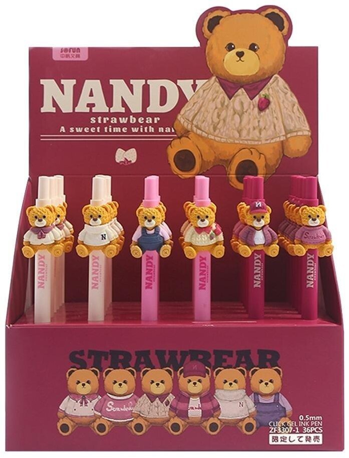 Długopis żelowy Nandy Strawbear (36szt)
