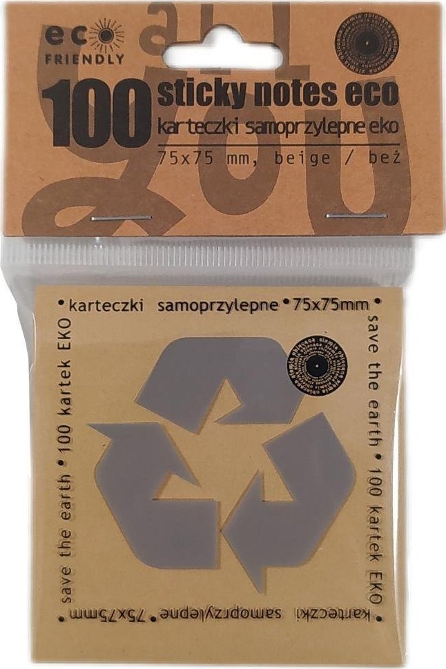 Ziemia Obiecana Karteczki samoprzylepne eko 75x75mm 100K beżowe