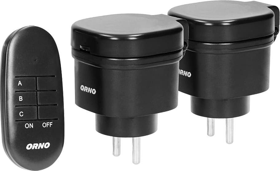 Orno Zestaw bezprzewodowych mini gniazd sterowanych pilotem 2+1, IP44