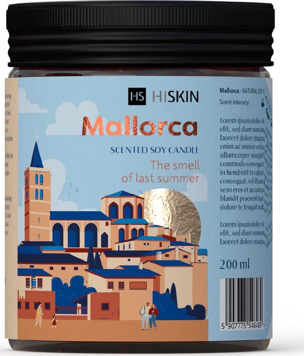HISKIN HOME Świeca sojowa TRAVEL - MALLORCA 200ml&