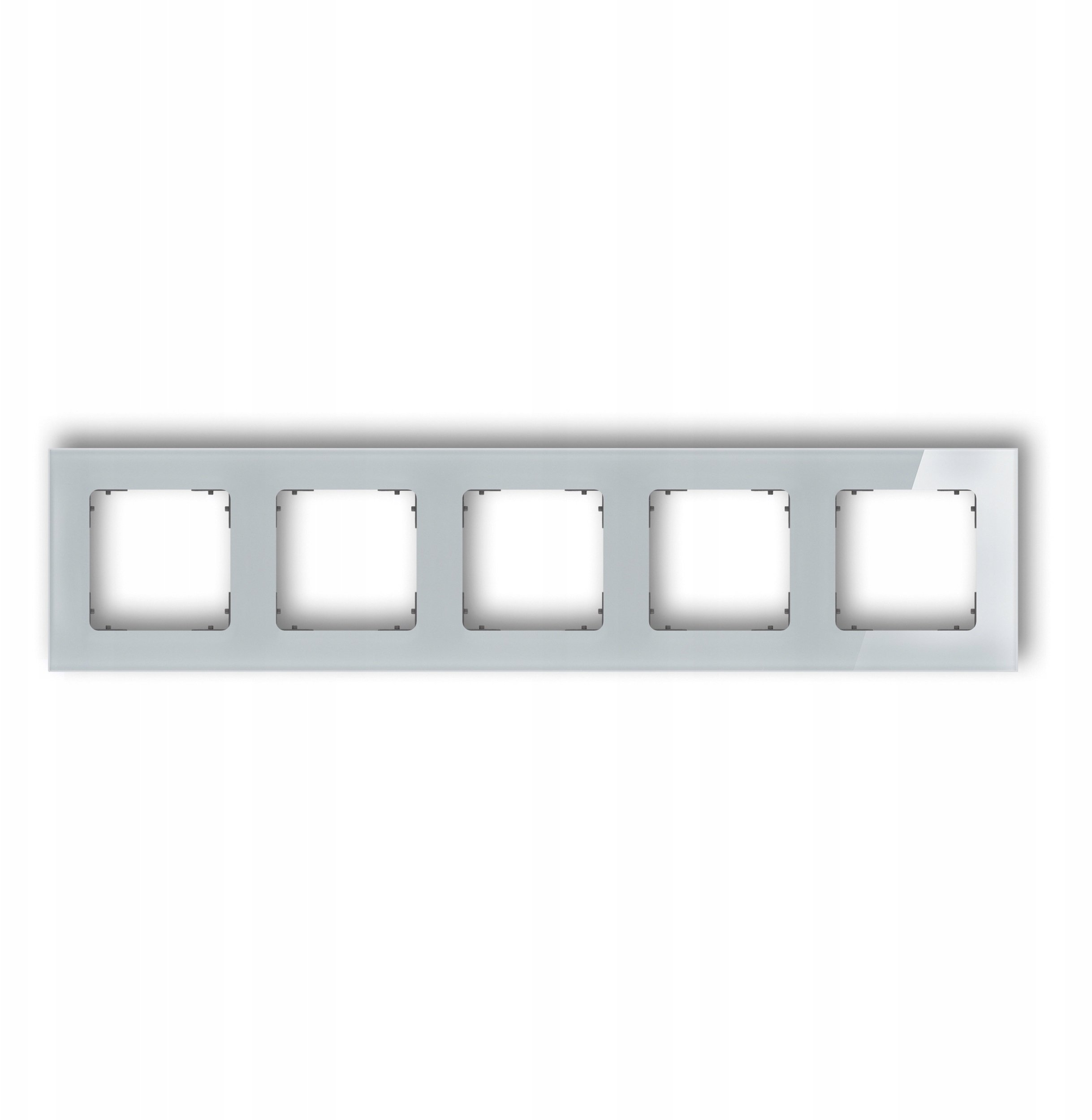 ICON Ramka uniwersalna pięciokrotna kwadratowa - efekt szkła (ramka: szara spód: grafitowy mat) 15-28-IRSK-5