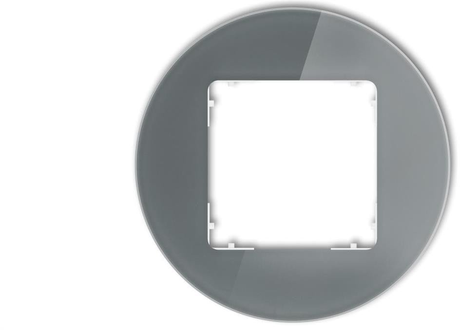 ICON Ramka uniwersalna pojedyncza okrągła - efekt szkła (ramka: grafitowa spód: biały) 28-0-IRSO-1