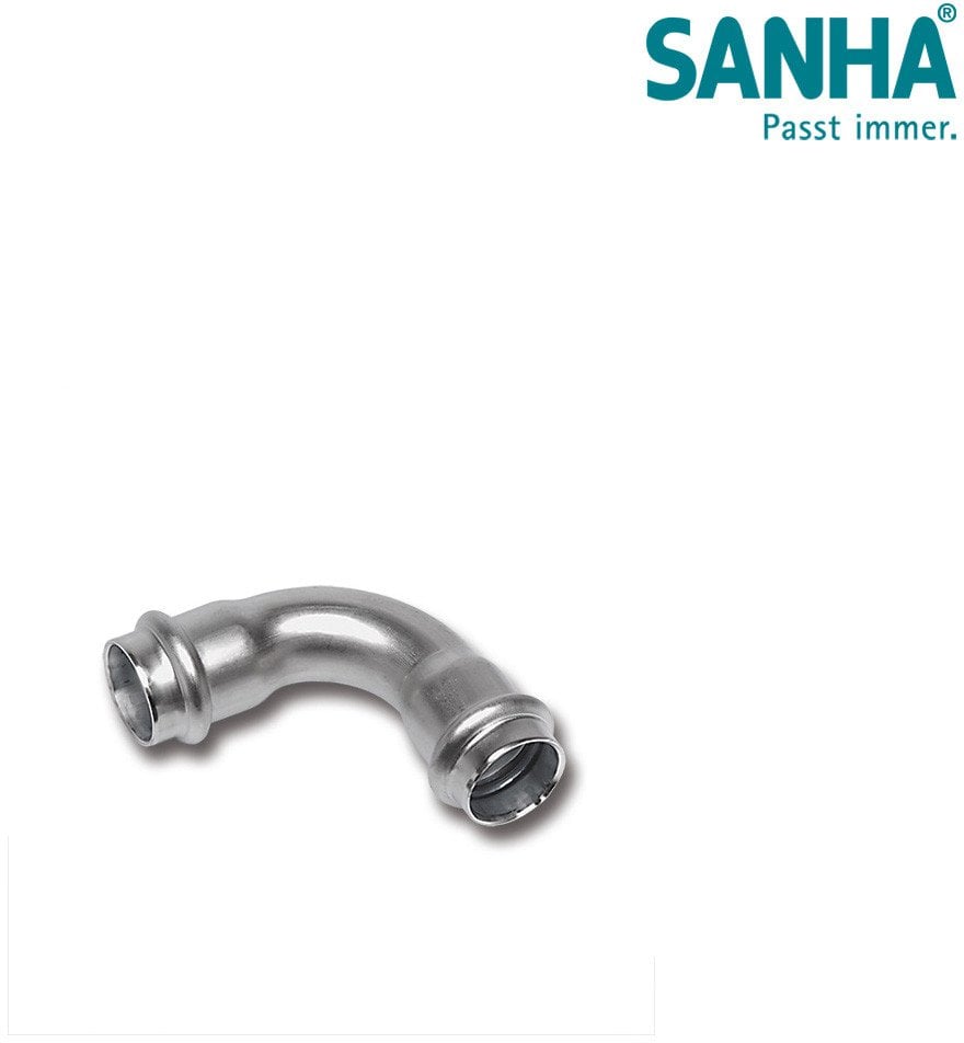 Kolano SANHA-NIROSAN-Stahl szlachetna d90° d42SANHA