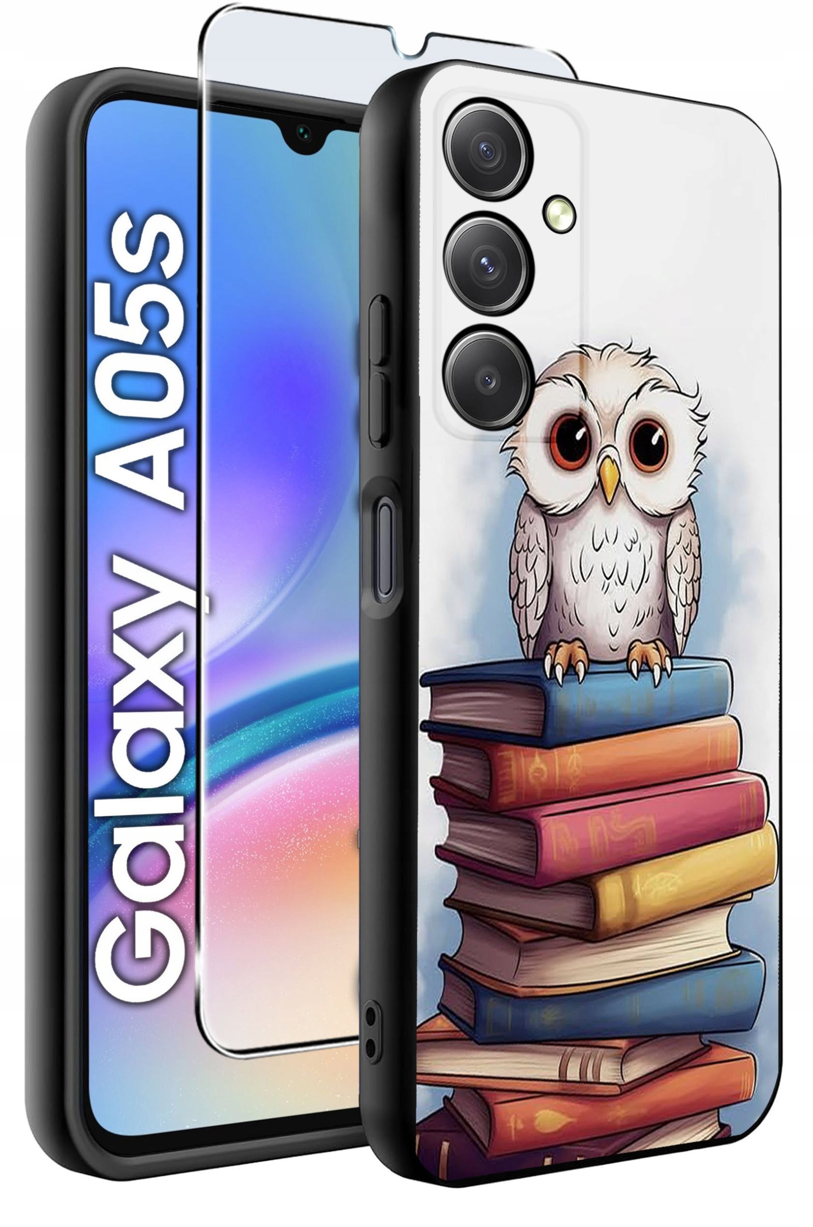 ETUI do Samsung A05s WZORY | SILIKONOWE MATT CASE + SZKŁO 9H