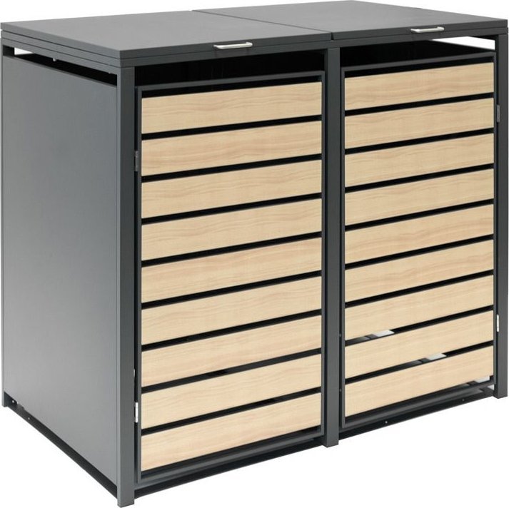 Westmann Westmann Pojemnik na śmieci metalowy 2 Lacina Antracyt 132x80x116cm