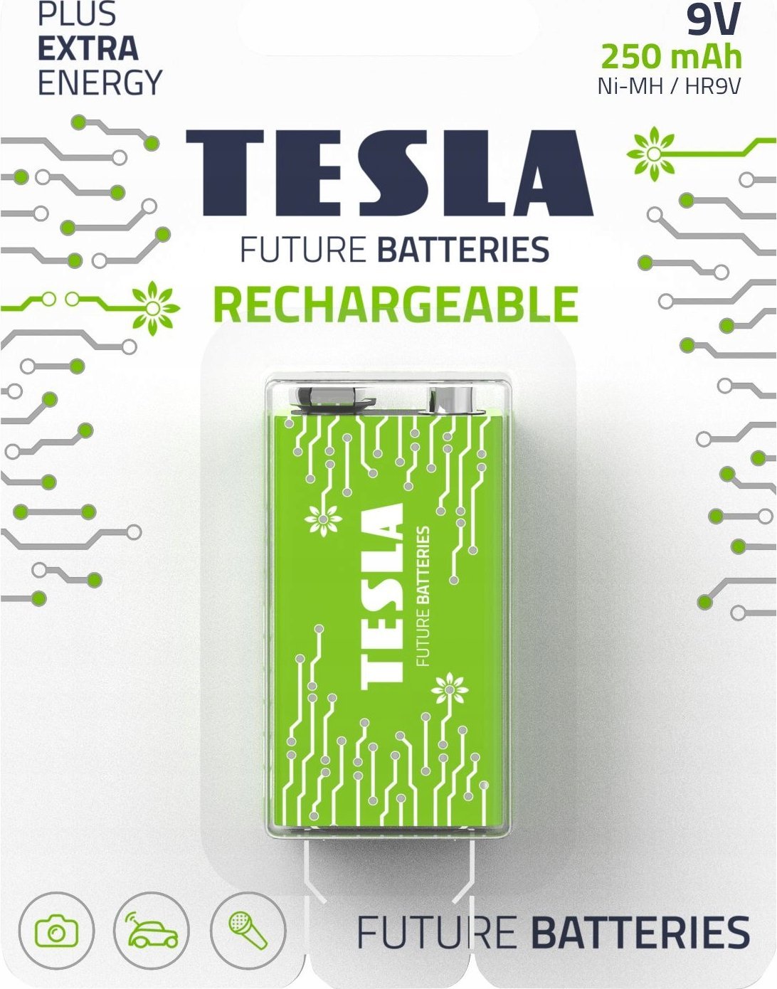Tesla Rechargeable Battery 9V Lr61 250 Mah (1 Pcs.)