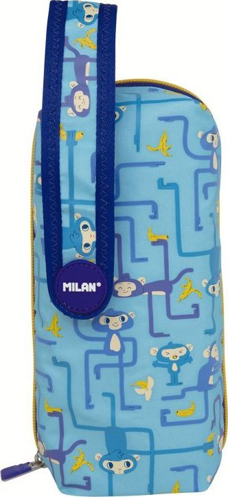 Piórnik Milan Multipiórnik owalny z 4 piórnikami MILAN TANGLED MONKEYS niebieski