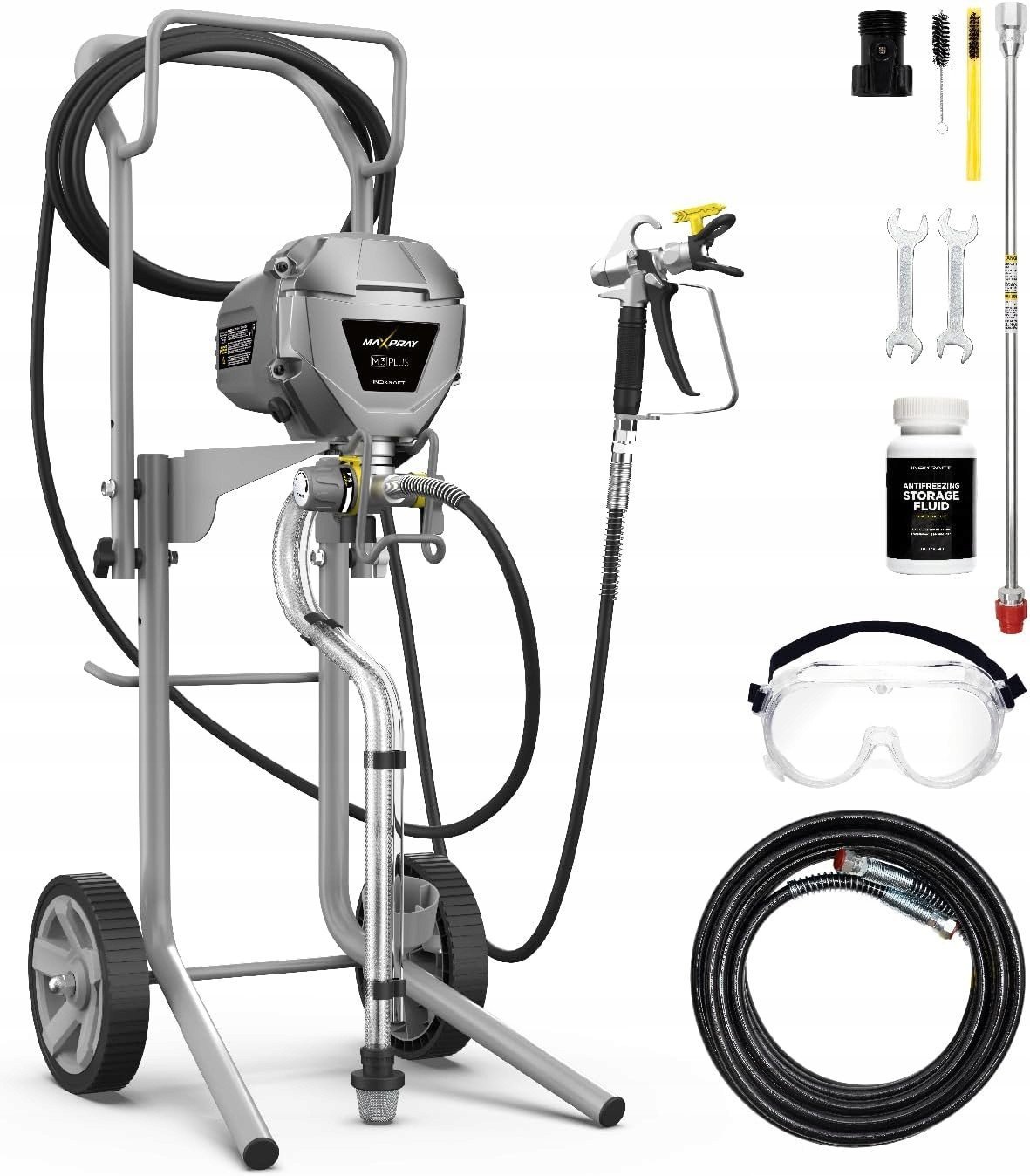 InoKraft Airless MaXpray M3 Plus Pistolet do malowania, rozpylacz farby
