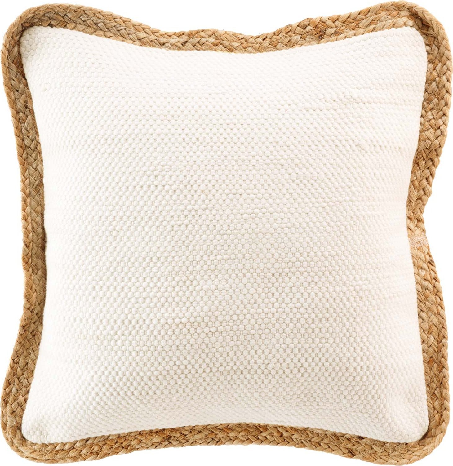Douceur d`Interieur Poduszka dekoracyjna z jutową lamówką, 45 x 45 cm