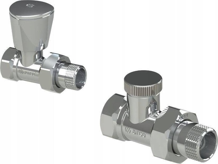 TEIDE PLUS Zestaw zaworów grzejnikowych prostych (zasilający + powrotny), 1/2GZ x 1/2GW, chrom polerowany (503565 + 507565)