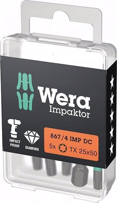 Bit Impaktor 1/4" DIN 3126 E63 TORX T25x50mm 5 szt. Wera