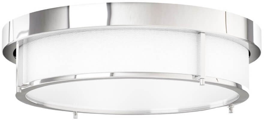Okrągła lampa sufitowa Romi plafon abażurowy chrom biały