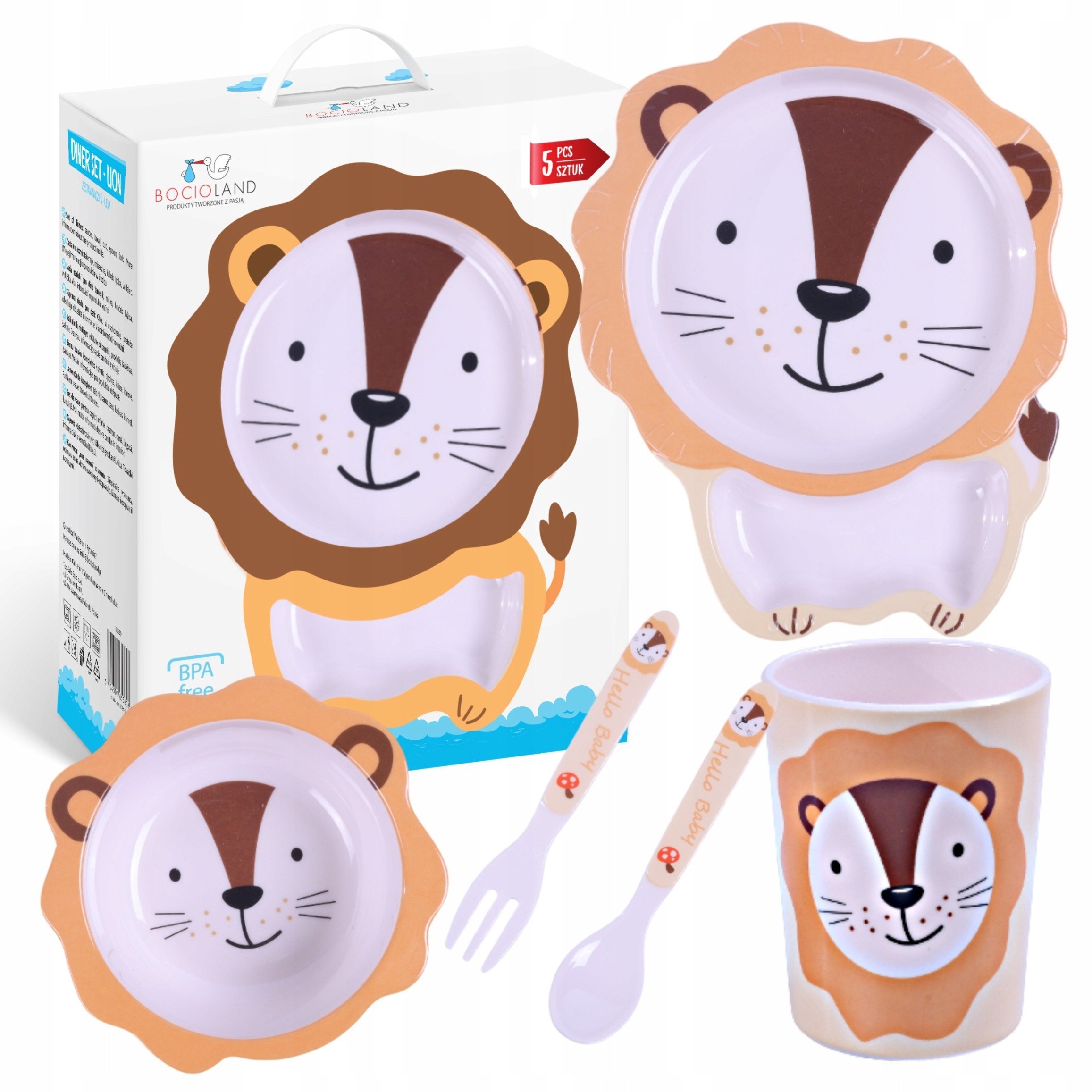 BOCIOLAND BL560-ZESTAW NACZYŃ 5 ELEMENTÓW LEW