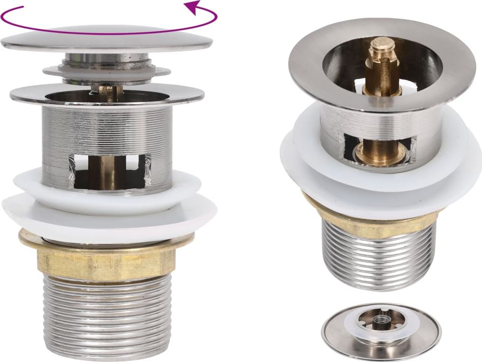 vidaXL Korek automatyczny klik-klak chrom (149059)