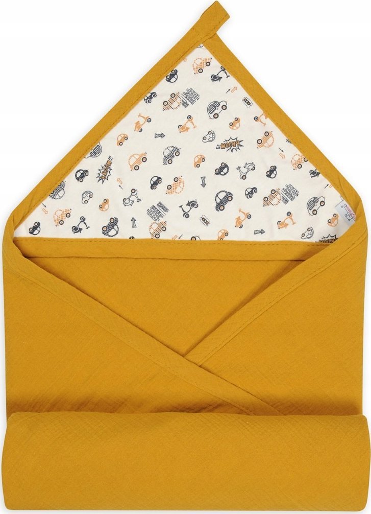 MATEX Okrycie kąpielowe MUSLIN DESIGN 85x85 cm [TB0443_02] musztardowy