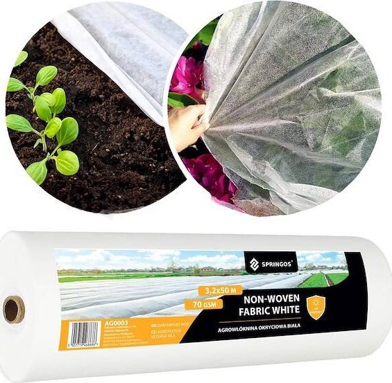 Springos Agrowłóknina zimowa 70g/m2 otulina gruba 50x3,2m biała UNIWERSALNY