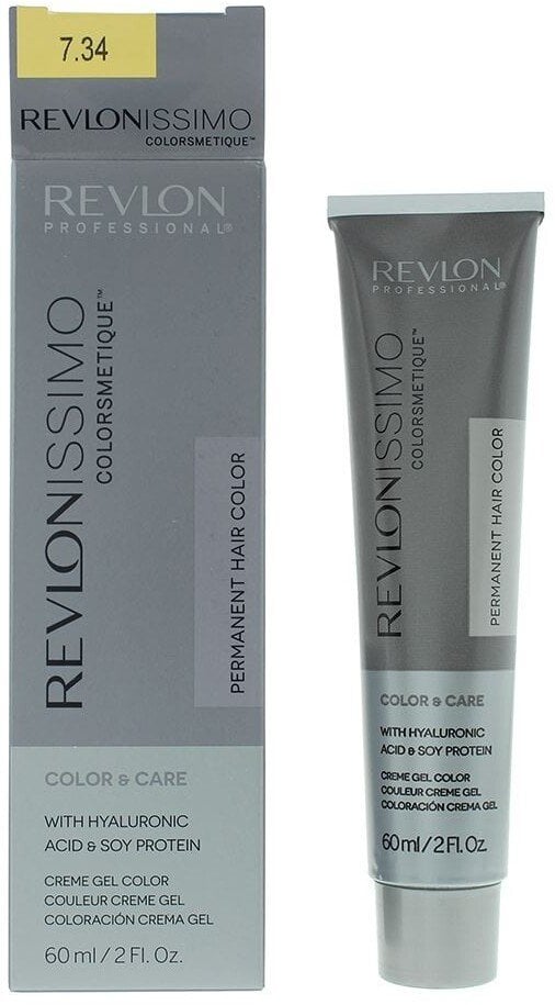 Revlon Revlonissimo Colorsmetique KER-HA Complex Permanent Hair Dye 7.34 Medium Copper Gold Blonde 60 ml Unisex