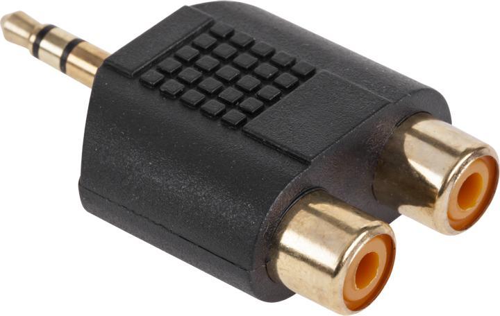Adapter AV Jack 3.5mm - RCA (Cinch) x2 czarny (ZLA0299)