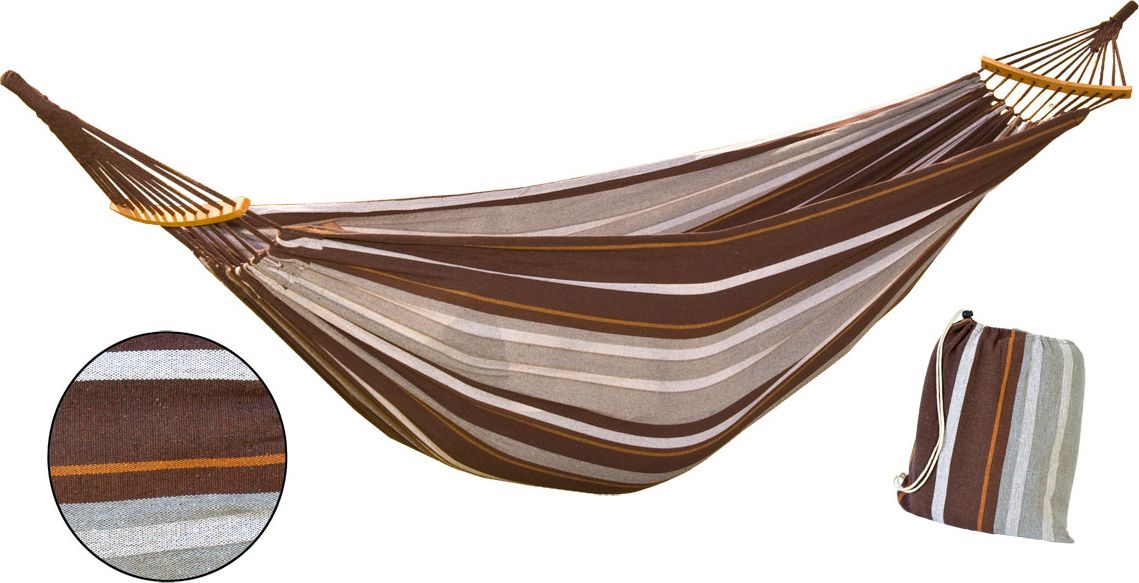 Royokamp Hamak ogrodowy 2 osobowy Luxe XXL 250x150cm brązowy