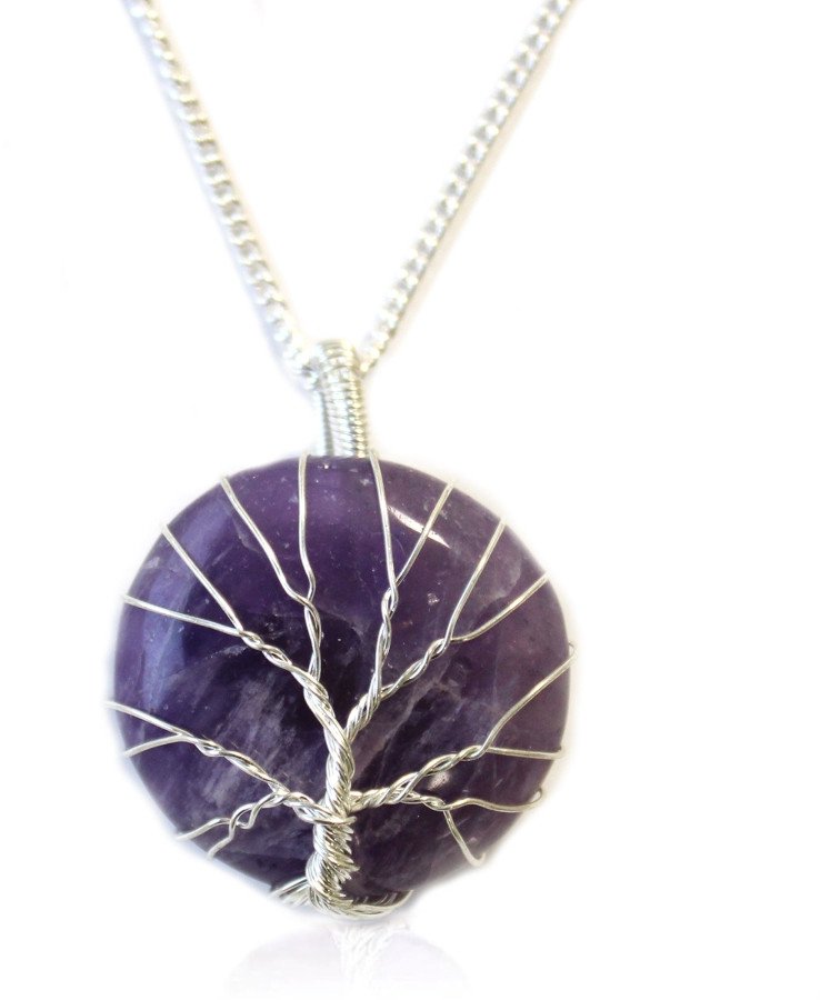 Indyjski Naszyjnik - Drzewo Życia Ametyst