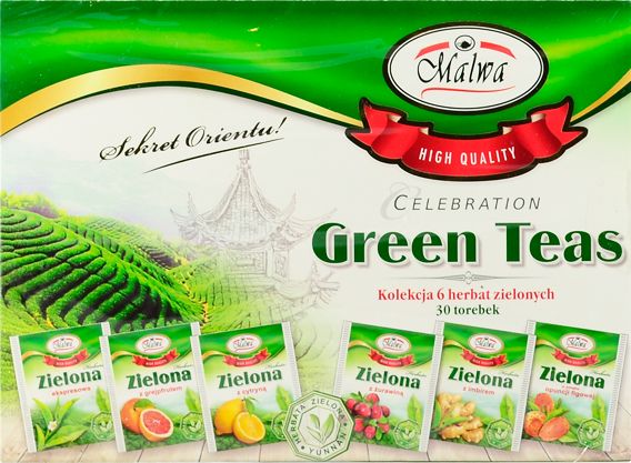 Malwa ZESTAW HERBAT ZIELONYCH GREEN TEAS 60G 42572123