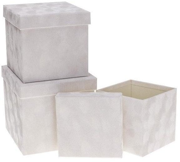 Pudełko Flower Box 3szt biały ROZETTE