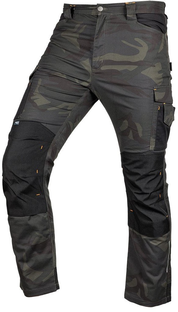 Spodnie robocze Mix&Match, Canvas, wzmocnienia z Cordury, zielone moro, rozmiar L