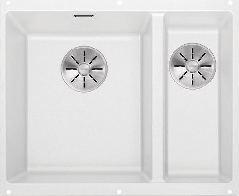 Zlewozmywak Blanco Subline 340/160-U Silgranit biały z korkiem InFino, komora z lewej (523552)