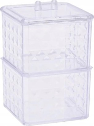 Koopman Organizer na kosmetyki pałeczki waciki przezroczysty 2 szt