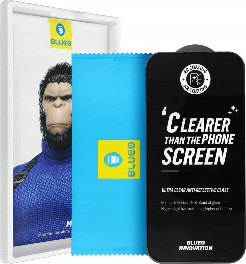 Partner Tele.com Szkło Hartowane 5D Mr. Monkey Glass - Apple iPhone 16 Pro czarny (Strong Premium AR)