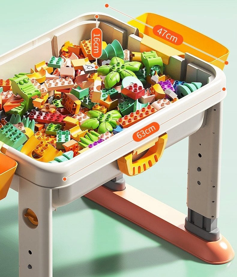 Klocki konstrukcyjne stolik 3w1 zawiera 55 elementÃ³w