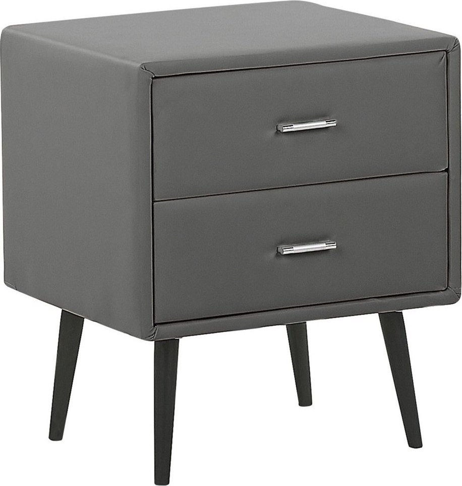 Beliani Szafka nocna ekoskóra szara ESSONNE!