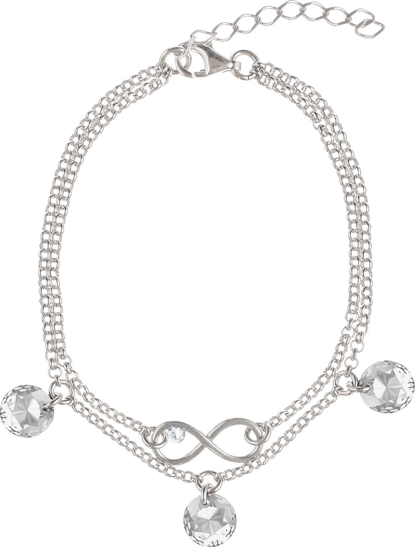 Radziszewska Jewellery Bransoletka Podwójna z Nieskończonością srebro925