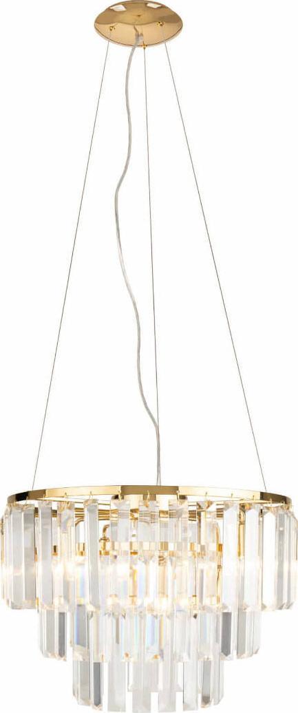 Lampa wisząca MAXlight LAMPA wisząca MONACO P0423 Maxlight kryształowa OPRAWA zwis glamour crystal złoty przezroczysty