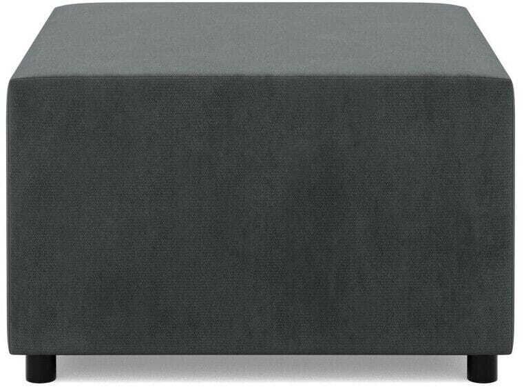 Pufa do salonu, podnóżek, BLOM, velvet, 71x71x40 cm, ciemny szary