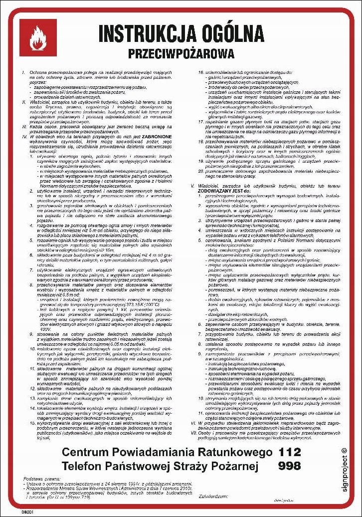 Mój dom Instrukcja Ogólna Przeciwpożarowa 25X35 Hn - Płyta Libres Polska Sp Sgp-Db001_245X350_Fn 5904937008809