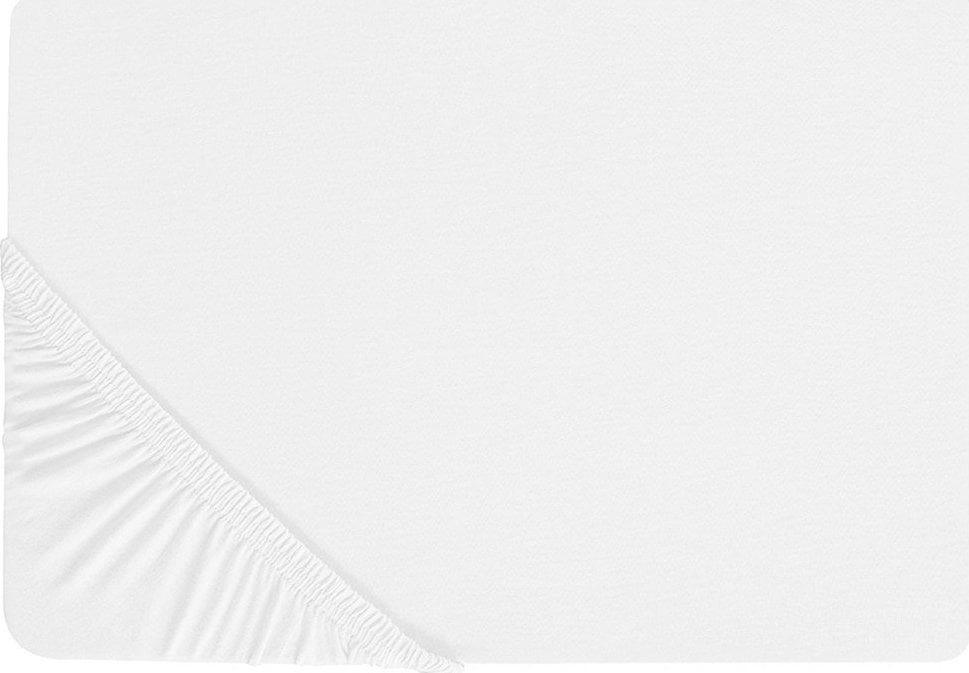 Beliani Bawełniane prześcieradło z gumką 140 x 200 cm białe JANBU