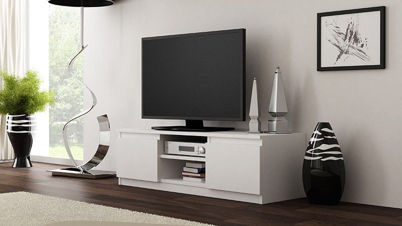 Topeshop Szafka stolik rtv / lcd 120cm biały